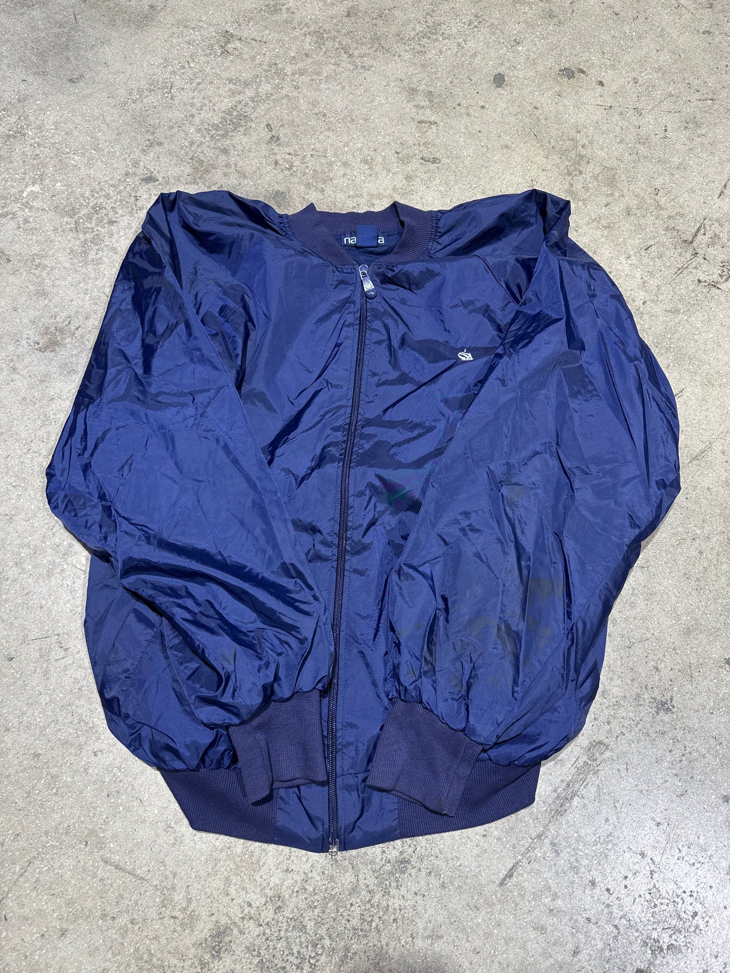 Nautica Big Logo Jacket - Navy Size Large