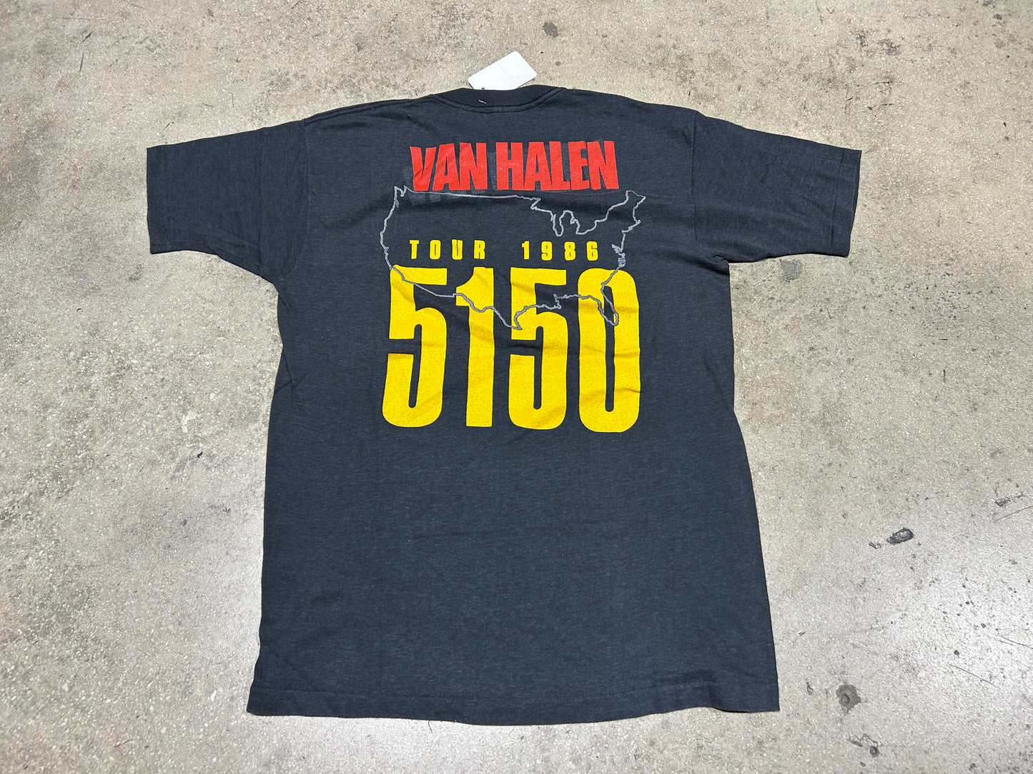 1986 Van Halen 5150 Tour Tee - Black Size Large