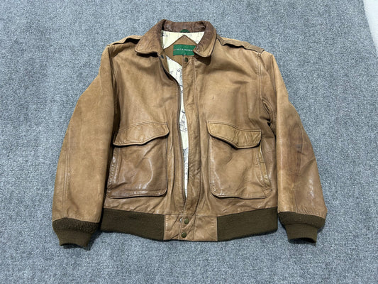 Hill & Archer A2 Pilot Leather Jacket - Brown Size 42(con)