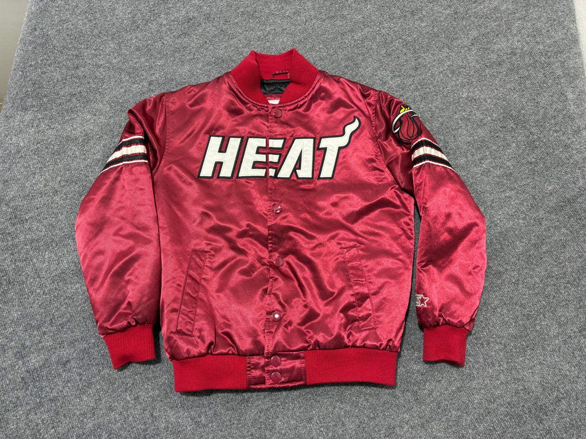 2000s Starter Miami Heat Satin Jacket - Red Size Medium