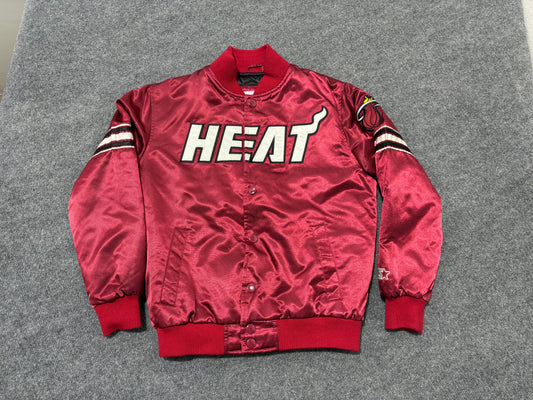 2000s Starter Miami Heat Satin Jacket - Red Size Medium