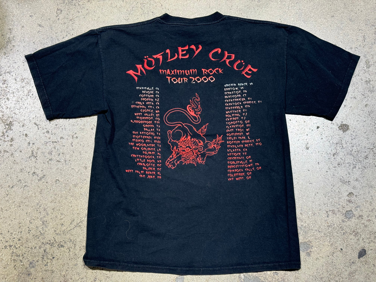 2000 Motley Crue New Tattoo Tee - Black Size XL