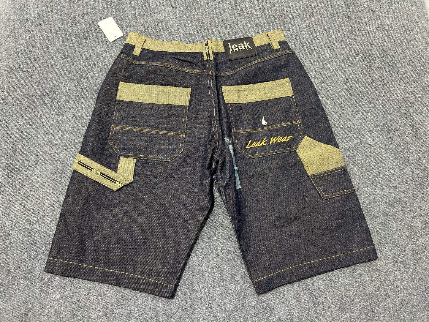 Leak Wear Baggy Denim Shorts - Navy Size 36