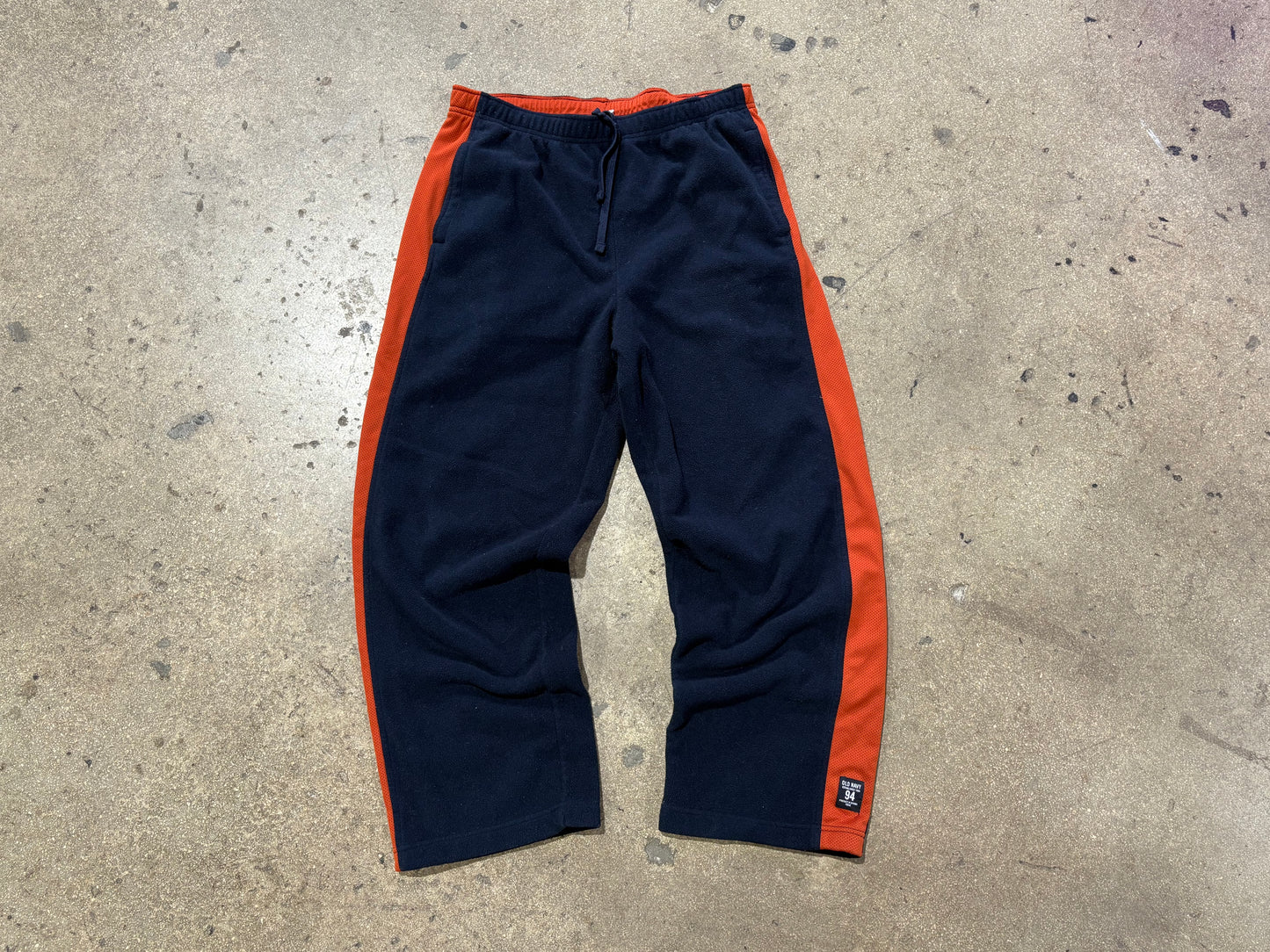 Old Navy Baggy Fleece Sweatpants - Navy /Orange Size Large
