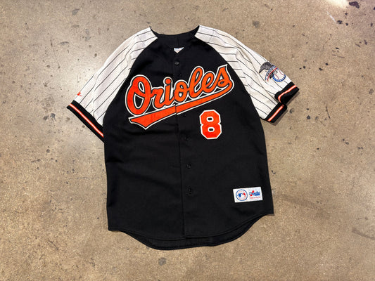 Baltimore Orioles #8 Ripken Jersey - Black/White Size Large