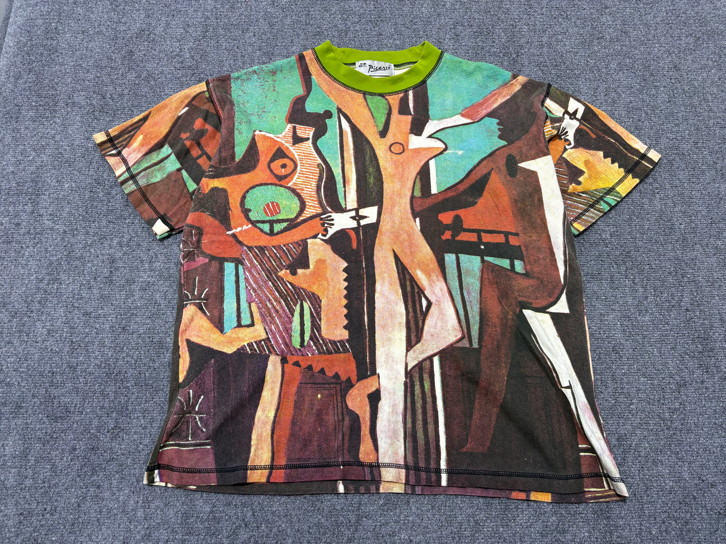 90s St Picasso AOP Tee - Green/ Brown Size XL