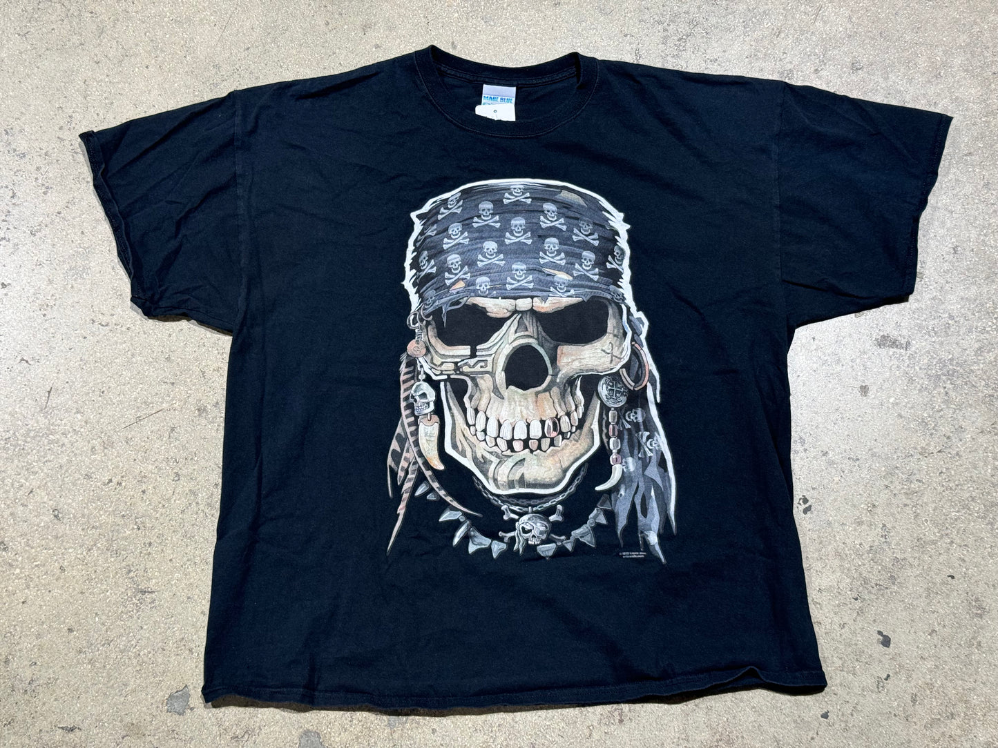 2013 Liquid Blue Mexico Skull Tee - Black Size XXL