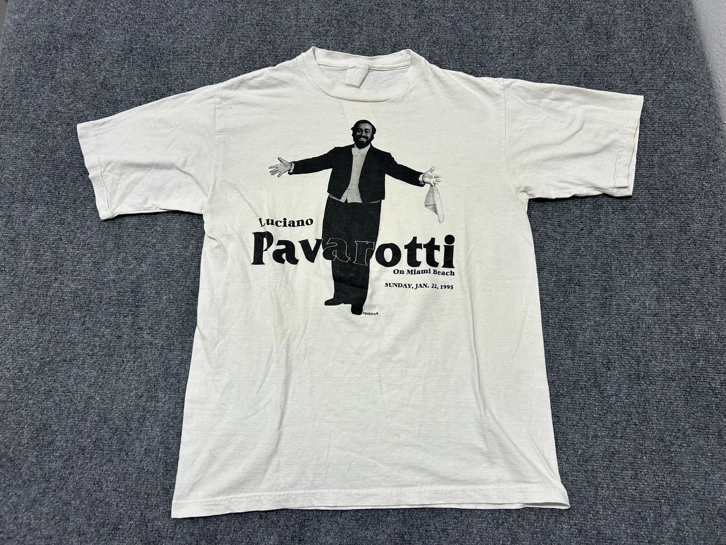 1995 Luciano Pavarotti Opera Tee - White Size XL