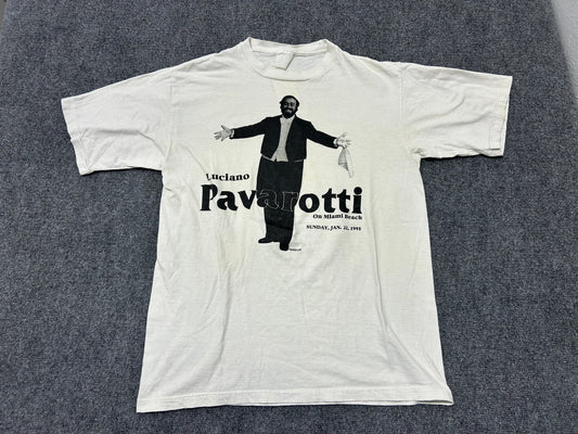 1995 Luciano Pavarotti Opera Tee - White Size XL