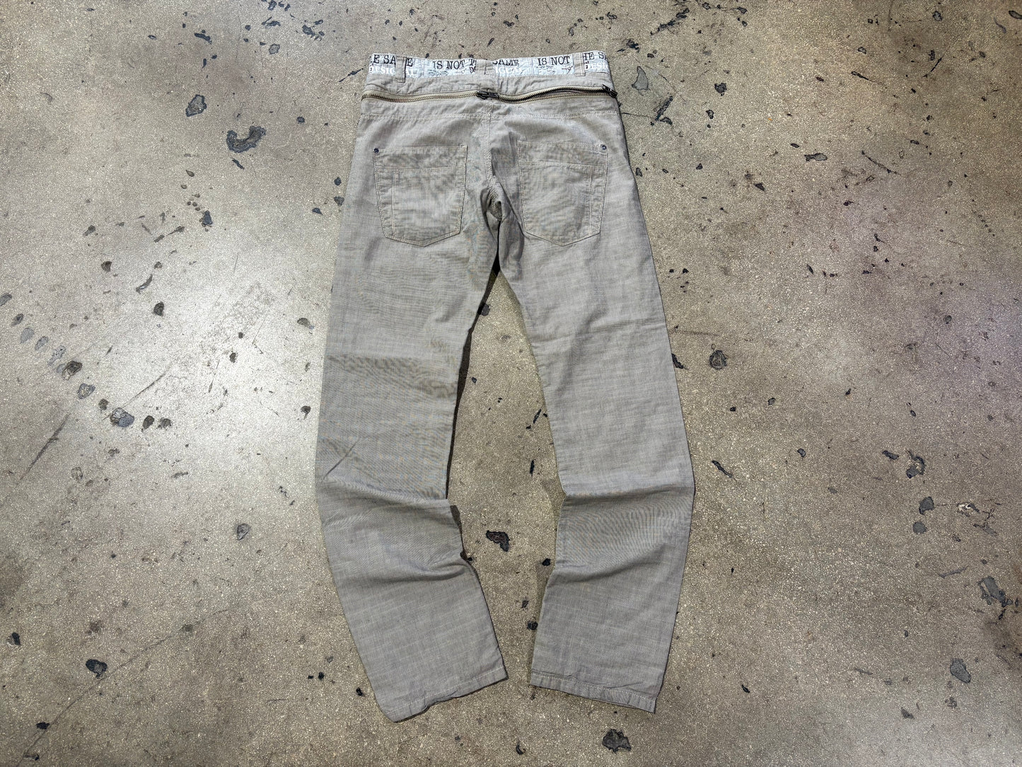 Desigual Zipper Double Waisted Pants - Grey Size 30