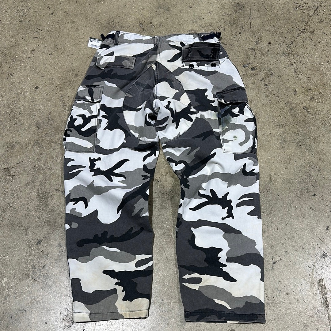 Urban Camo Cargo Pants - White Camo Size 30x32