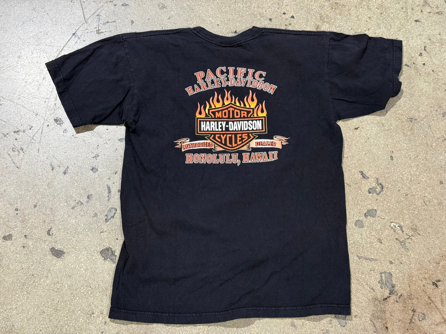 2007 Harley Davidson Ride On Hawaii Tee - Black Size Large