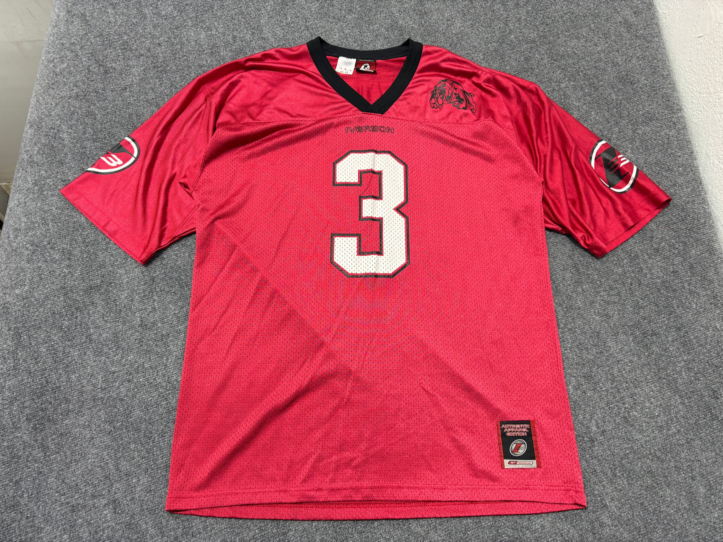 Iverson 3 Bulldog Football Jersey - Red Size XXL