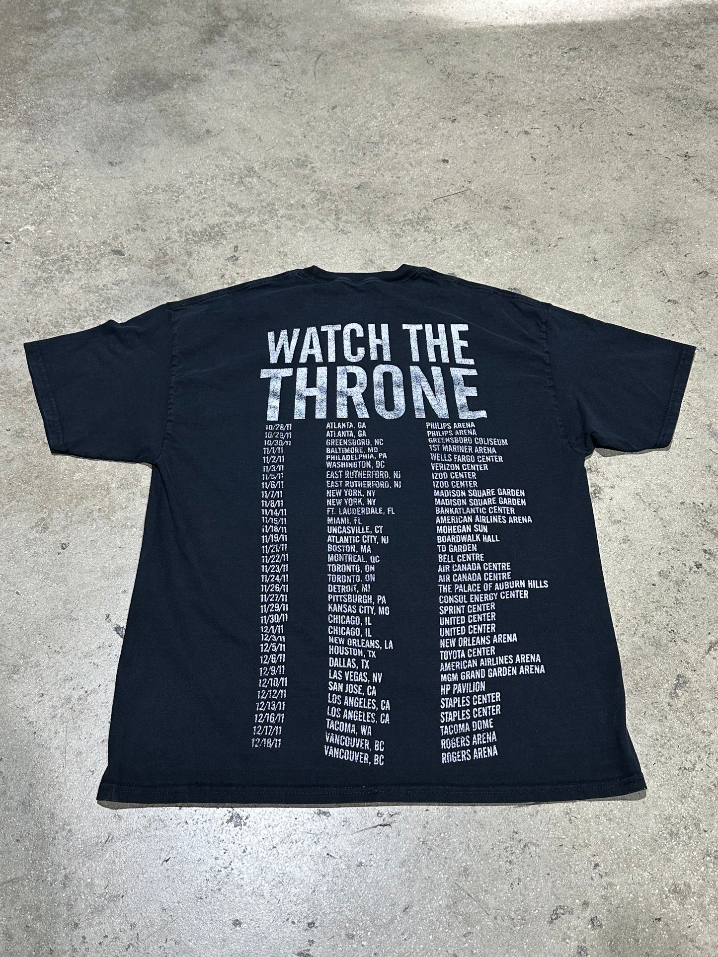 Jay Z Watch The Throne Tour Tee - Black Size XL