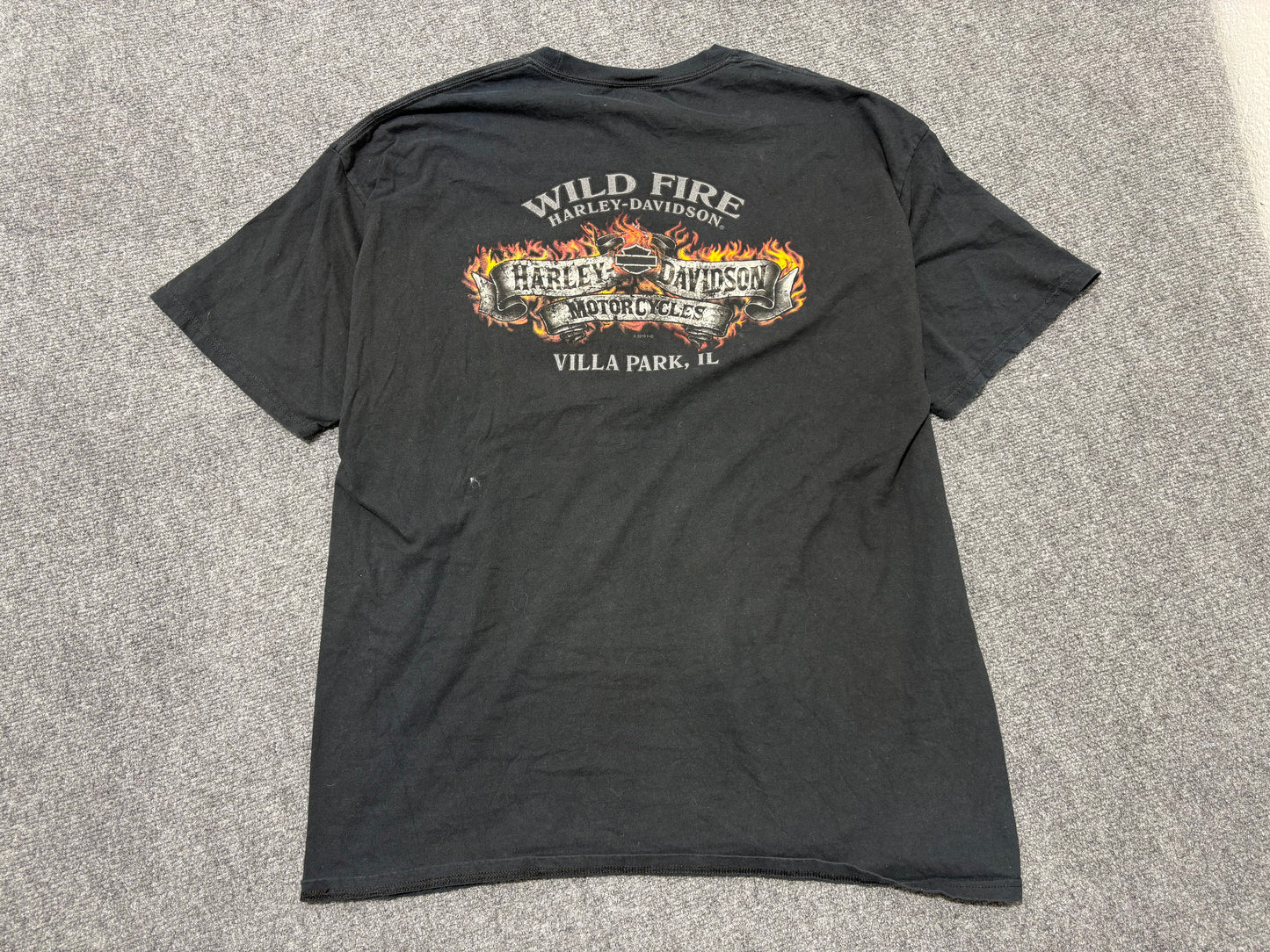 2012 Harley Davidson Wild Fire PocketTee - Black size XXL
