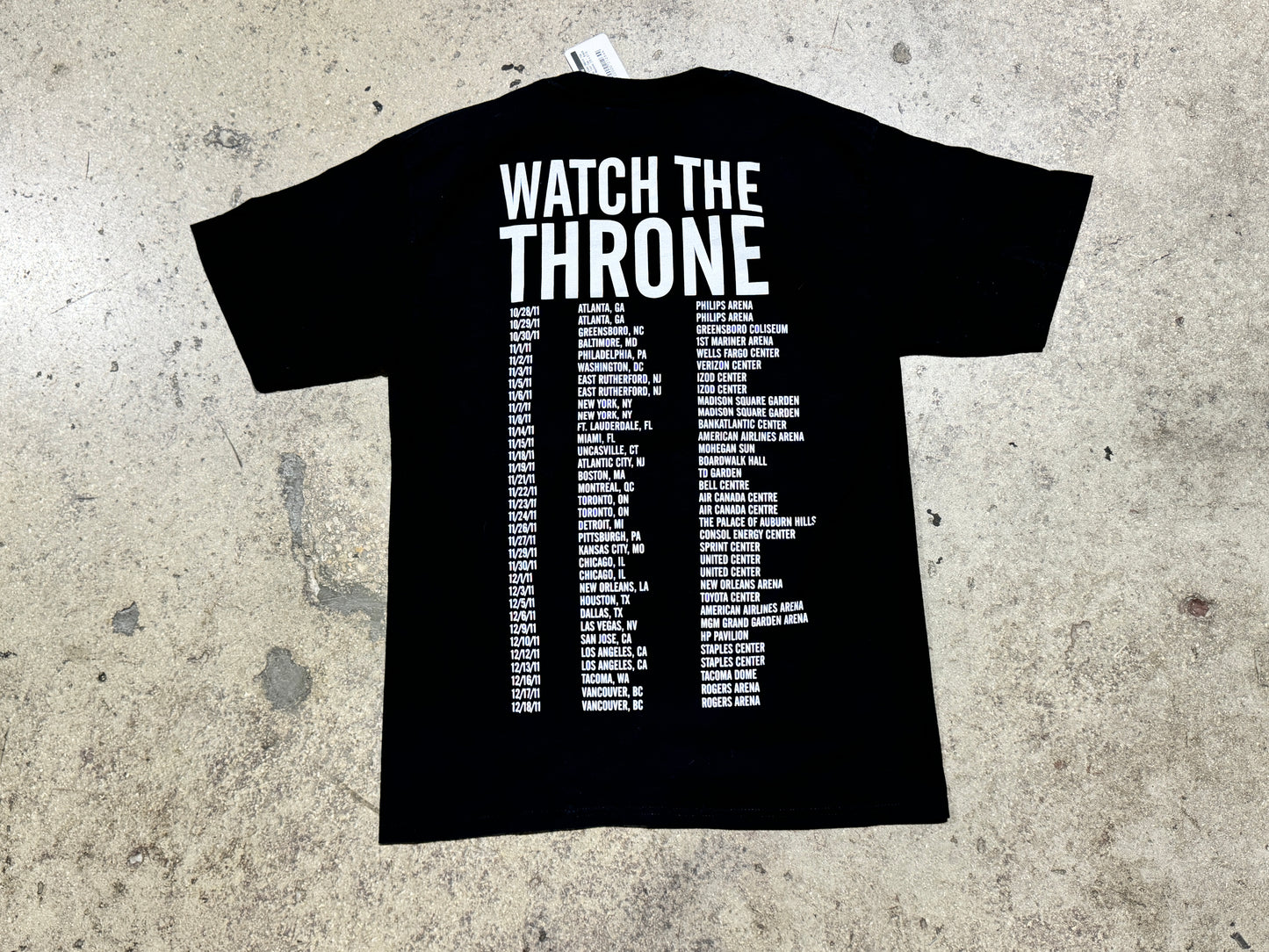 Jay-Z Viper Watch The Throne Tour Tee - Black Size Medium