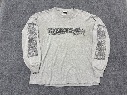 Harley Davidson Smokey Mountains Long Sleeve - Grey Size Large