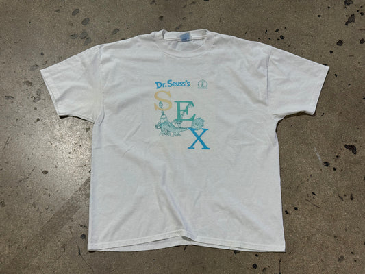 90s Dr. Seuss SEX Parody Tee - White Size XL