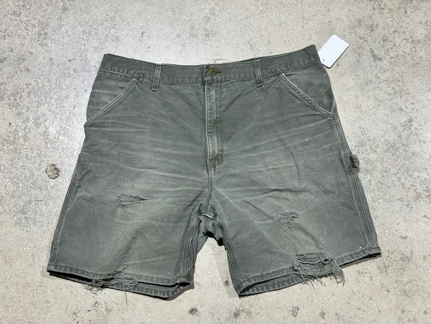 Carhartt Frayed Carpenter Shorts - Olive Size 40