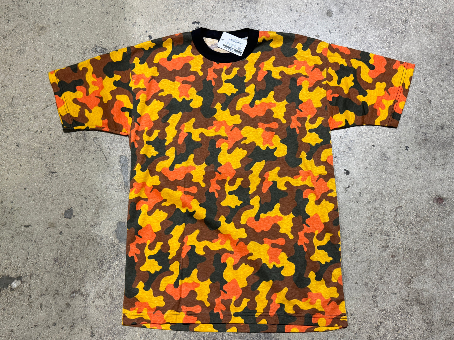 34th Street German Camo Tee - Black Collar/Orange Camo Size XL