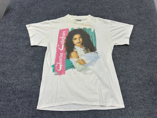 1991 Gloria Estefan Tour Tee - White size Large