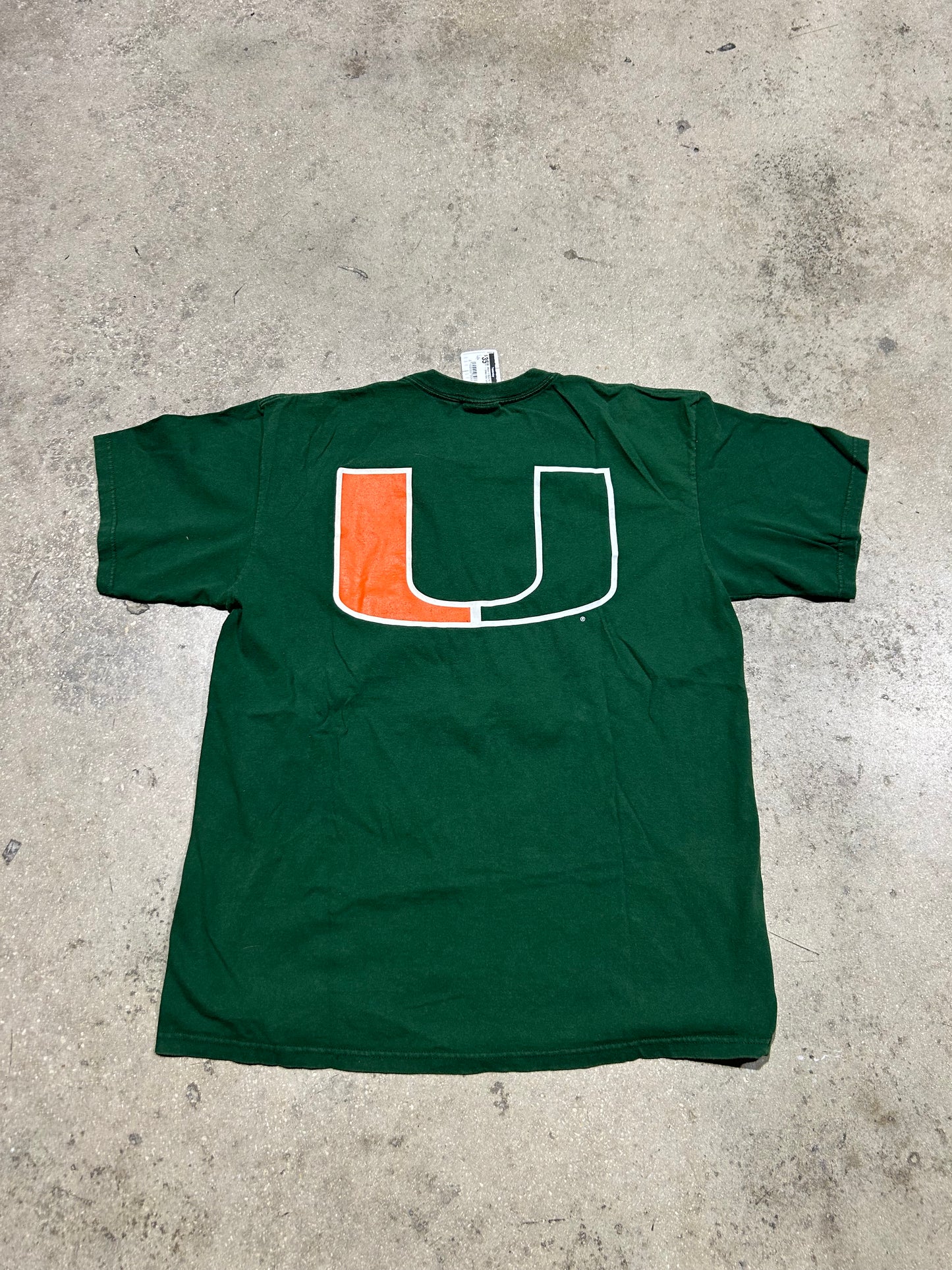 Miami U Back Hit Nike Tee - Green Size Large