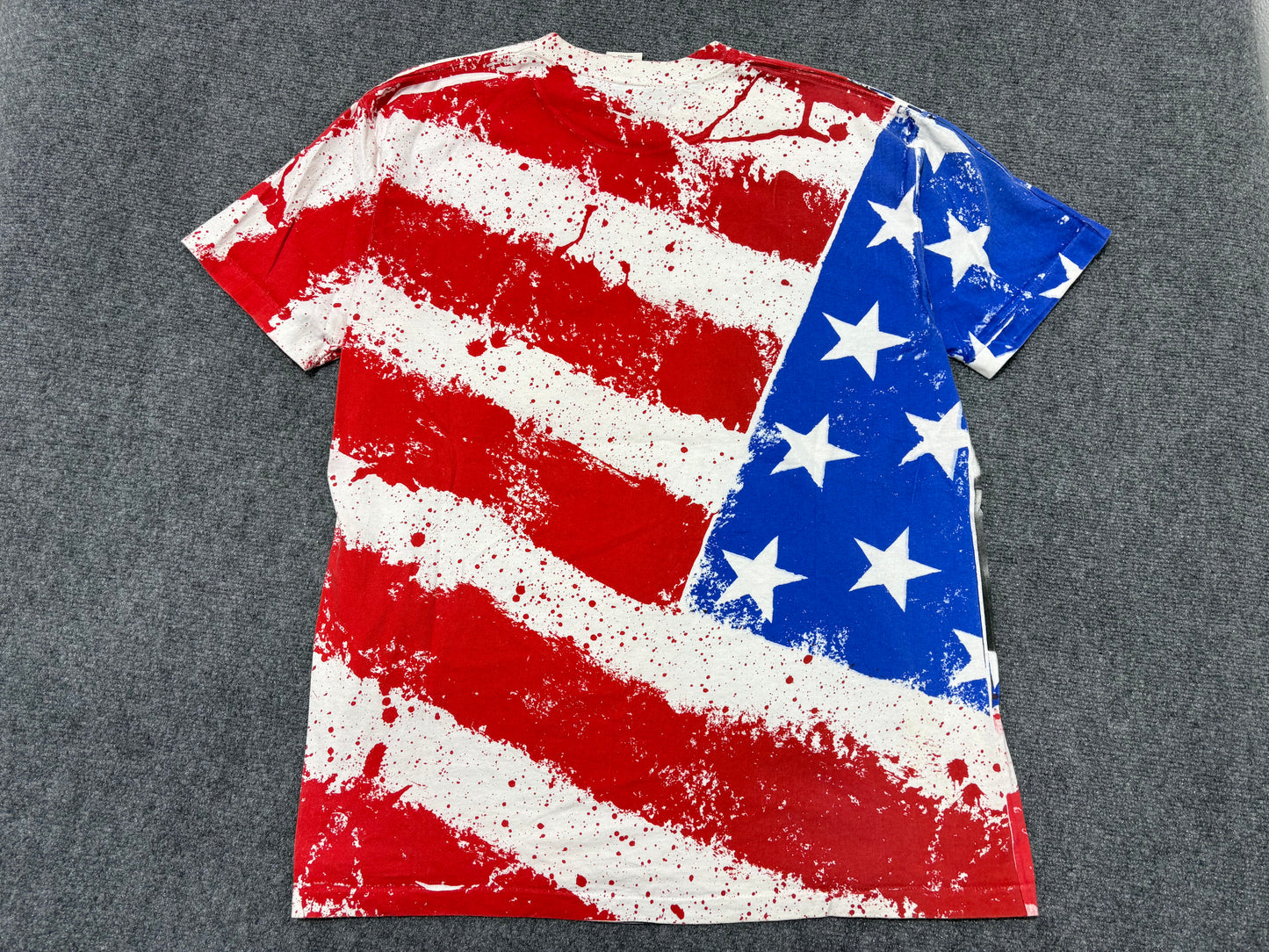 1993 Lex Lugar American Flag AOP Tee - White / Red / Blue Size XL