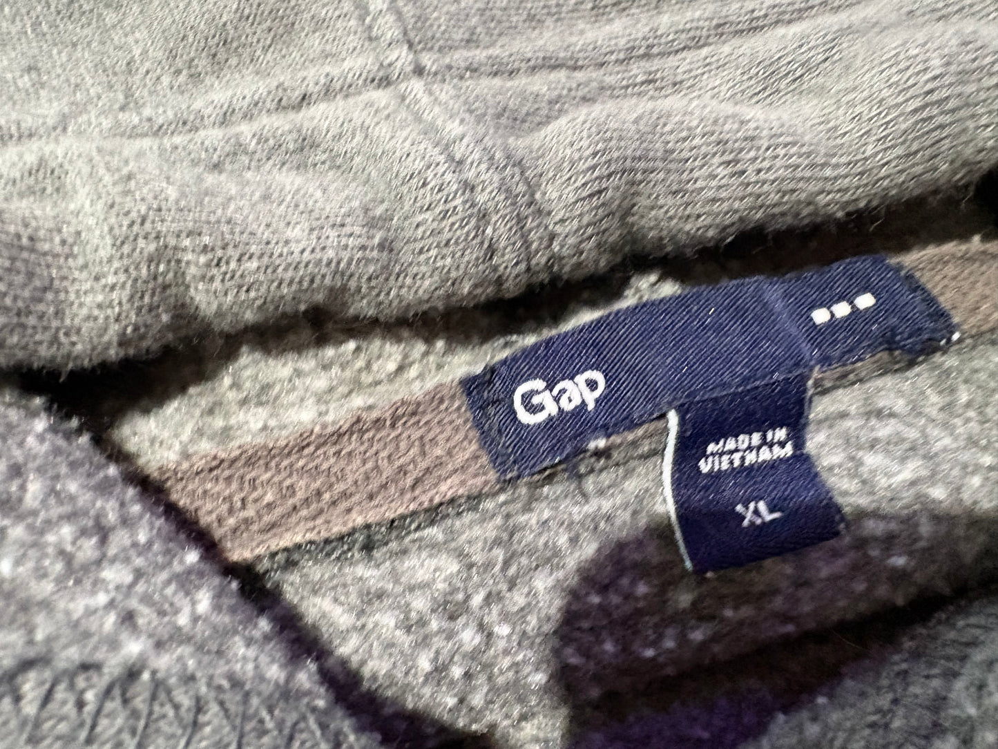GAP American Flag Spell Out Hoodie - Grey Size XL