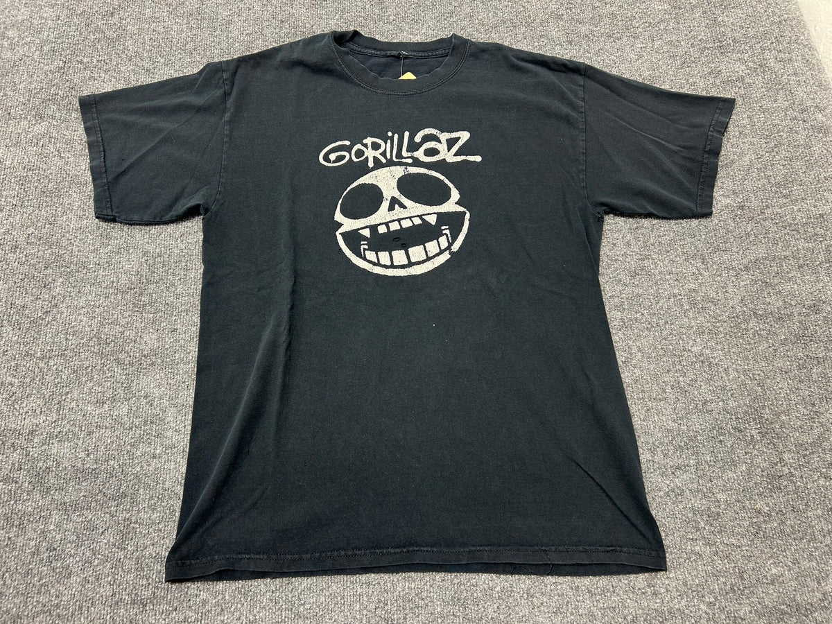 00s Gorillaz Skull Tee - Black Size Large