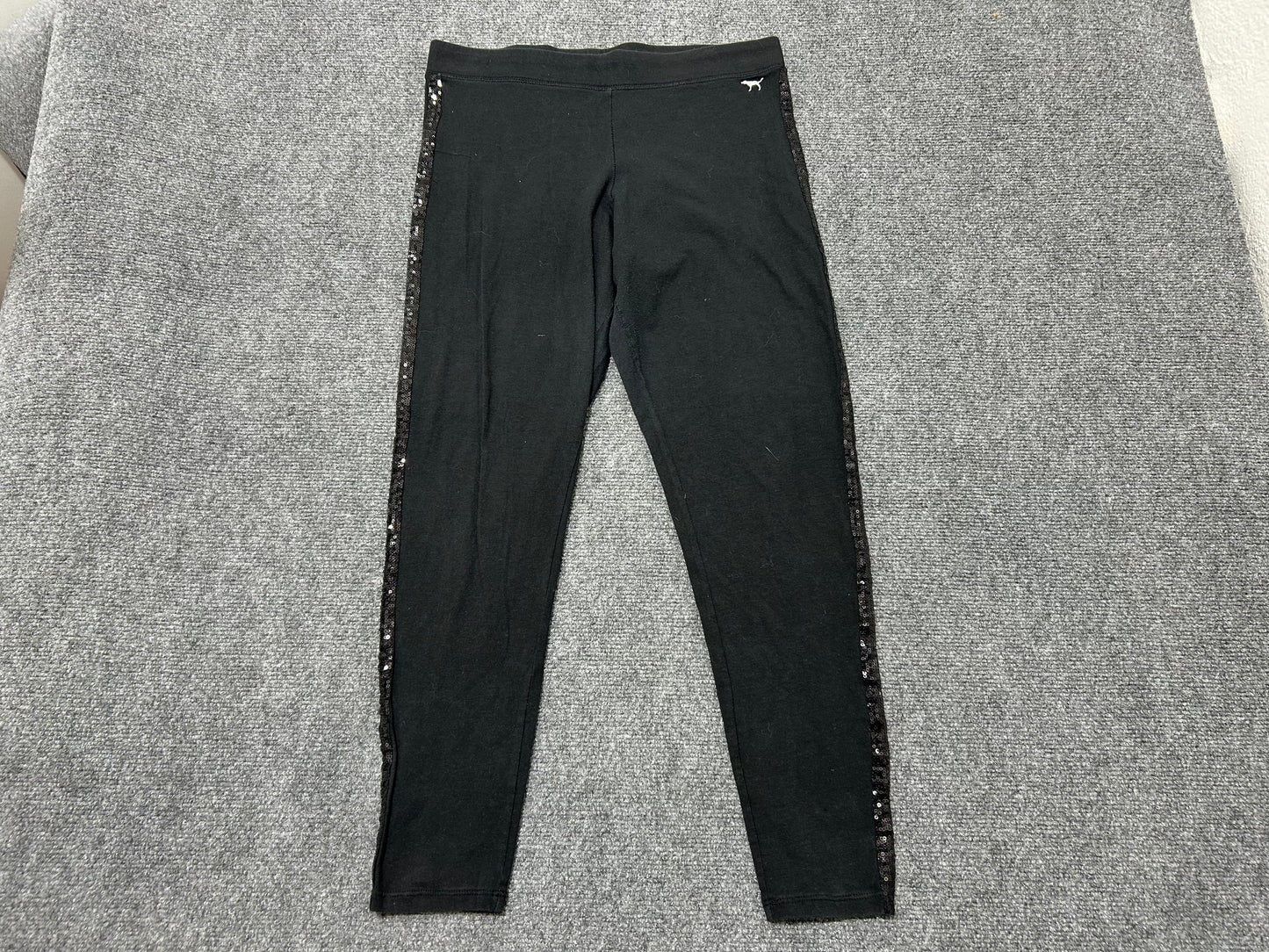 Pink Sequence Stripe Leggings - Black Size Large
