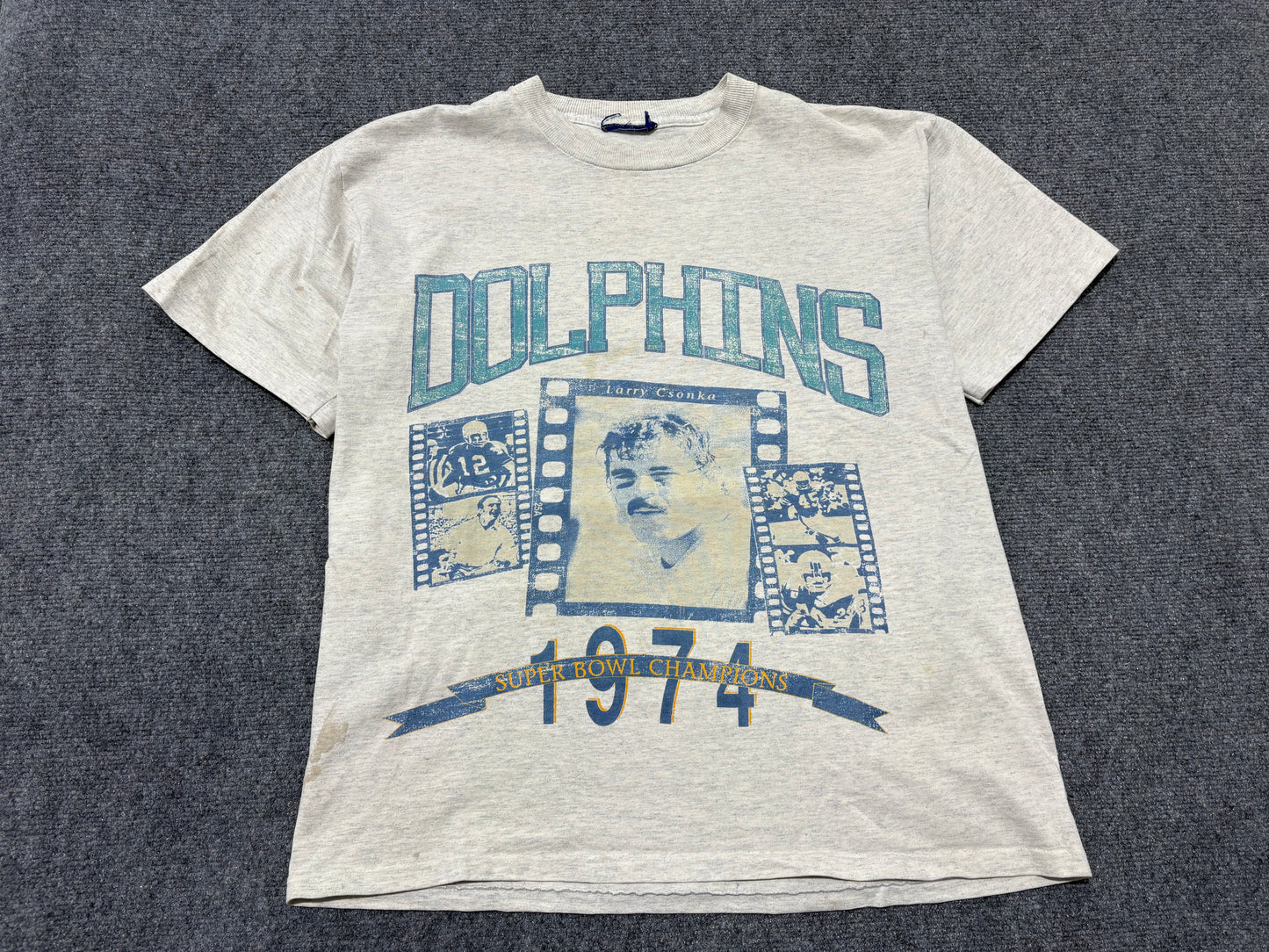 Miami Dolphins 1974 SuperBowl Tee - Grey Size XL