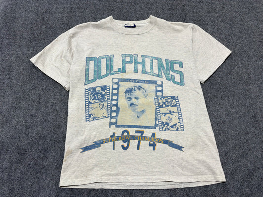 Miami Dolphins 1974 SuperBowl Tee - Grey Size XL