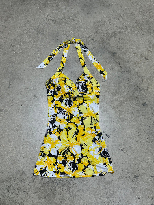 Women's Cache Halter Top - Yellow/Multi Size Small