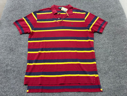 Ralph Lauren Stripped Polo - Red/Navy/Yellow Size XL
