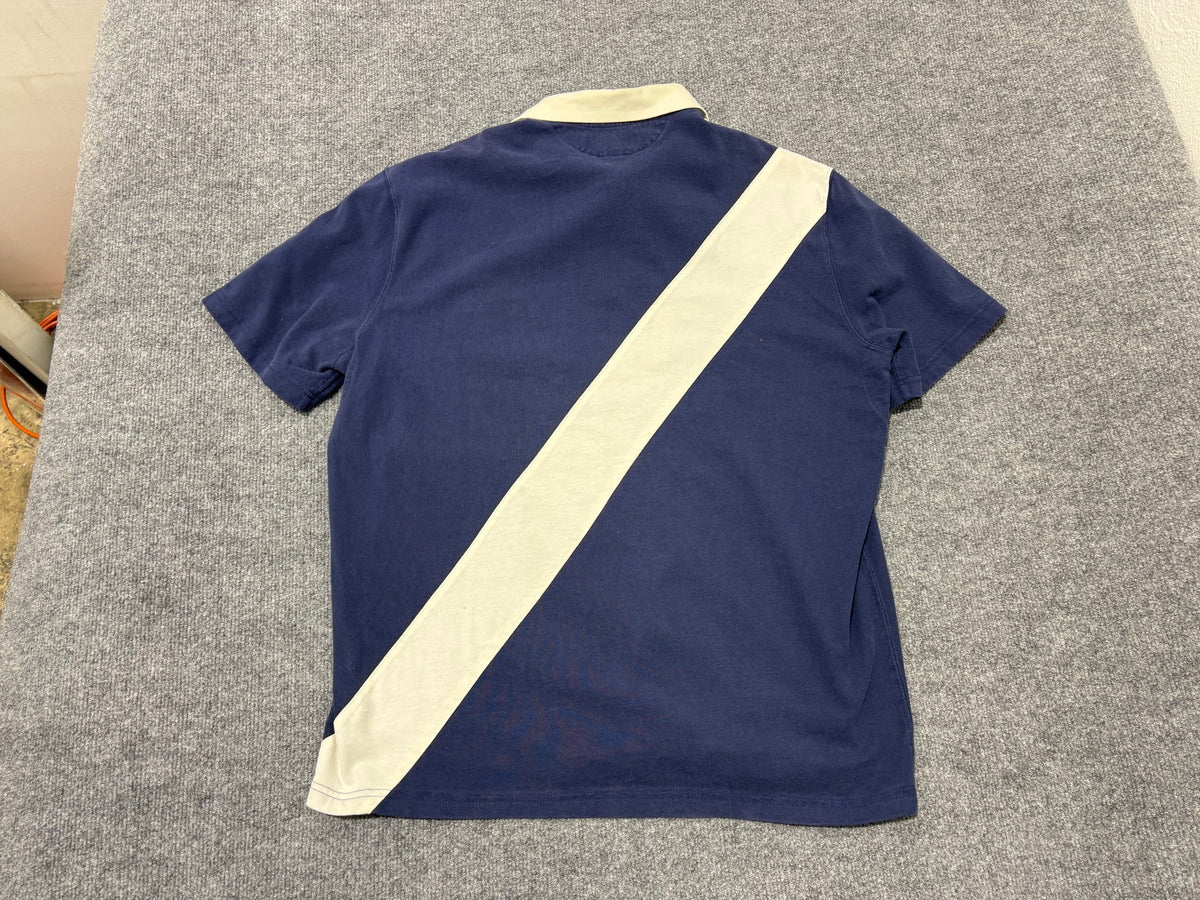 Polo Ralph Lauren NY Diagonal Stripe Rugby Shirt - Navy Size Medium