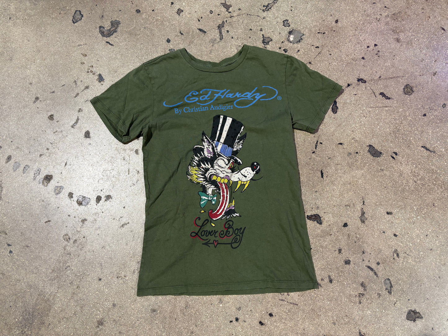 Ed Hardy Lover Boy Tee - Green Size Small
