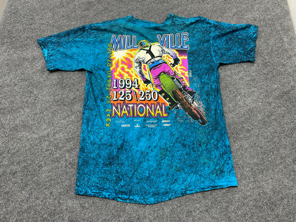 1994 Millville Motocross Tee - Blue size Large