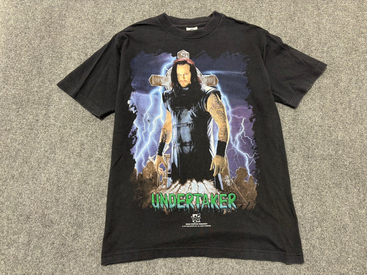 1997 Undertaker Lighting Tombstone Tee - Black Size Medium