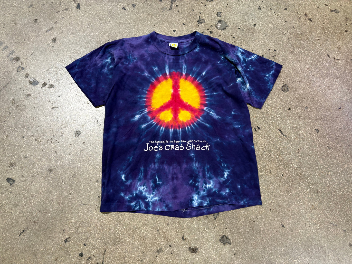 90s Joes Crab Shack Tie Dye Tee - Purple Size Large