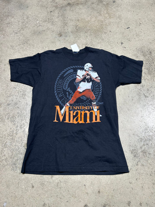 University Of Miami Quarterback Tee - Black Size XL