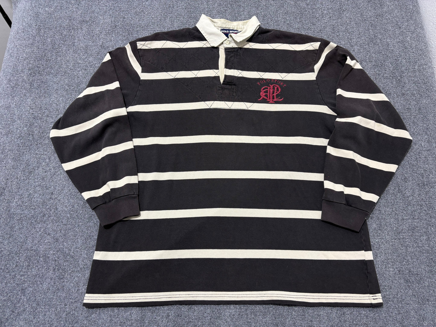 Polo Sport Stripped Rugby - Black/White  Size XL