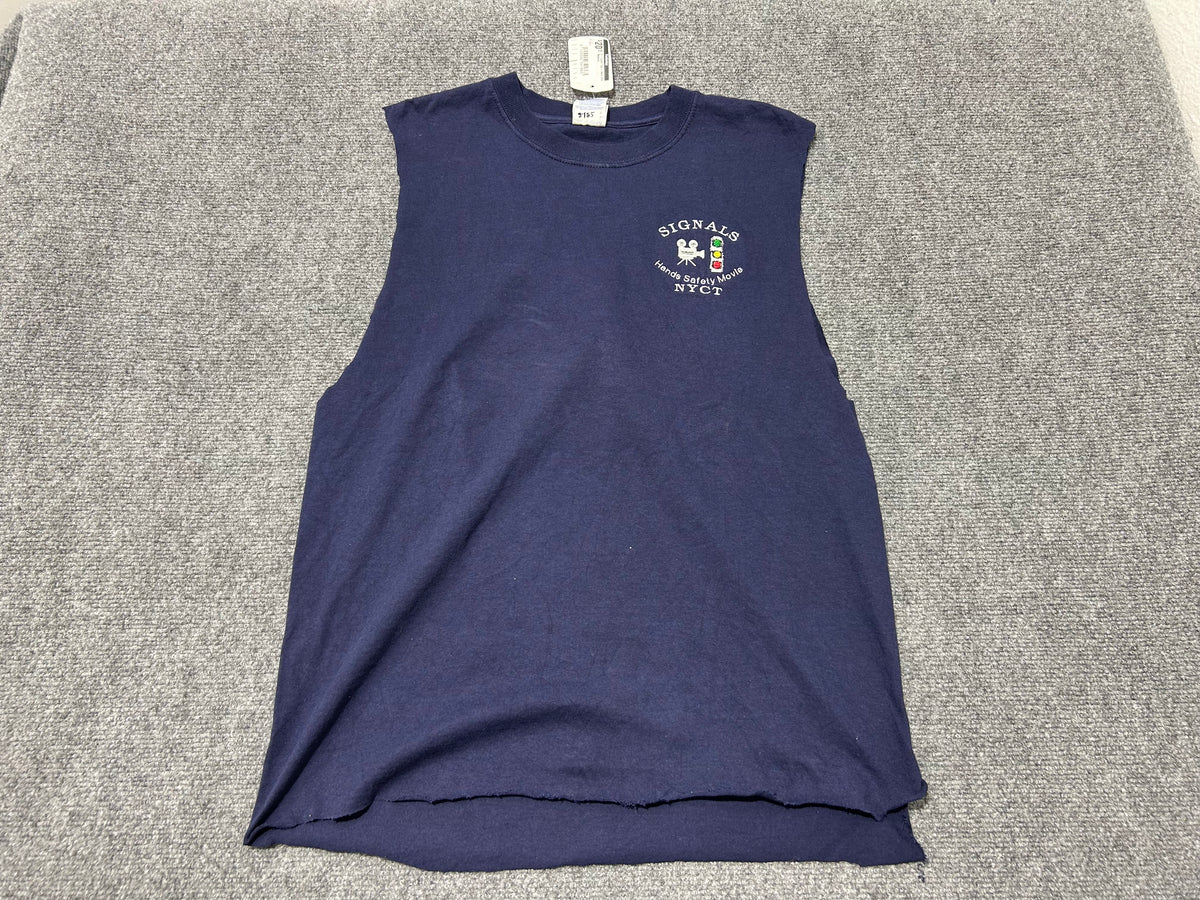 911 Cutoff Tee - Navy Size Medium