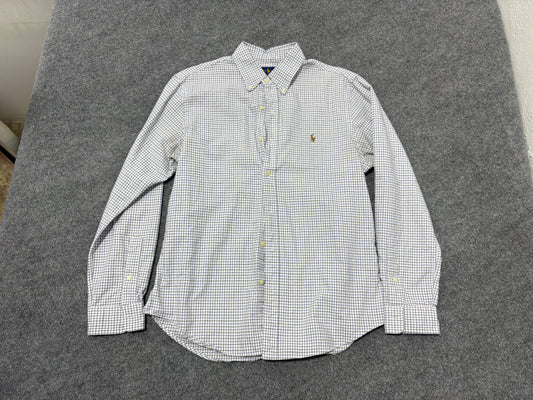 Polo Ralph Lauren Plaid Button Up Shirt - White/Blue/Black Size Large (CON)