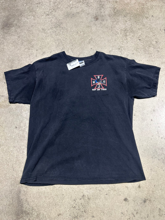 2002 Big Johnson Hop On This Tee - Black Size XL