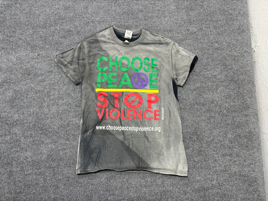 Faded Choose Peace Stop Violence Tee - Black Size Small
