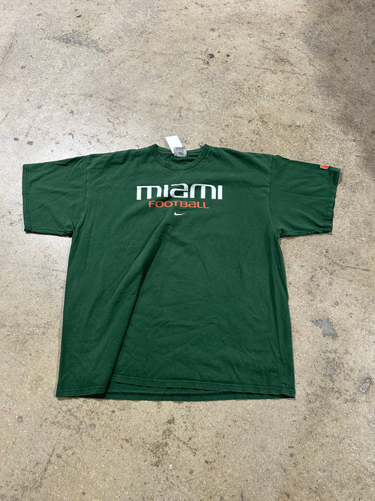 Miami Hurricanes Football Nike Tee - Green Size XXL