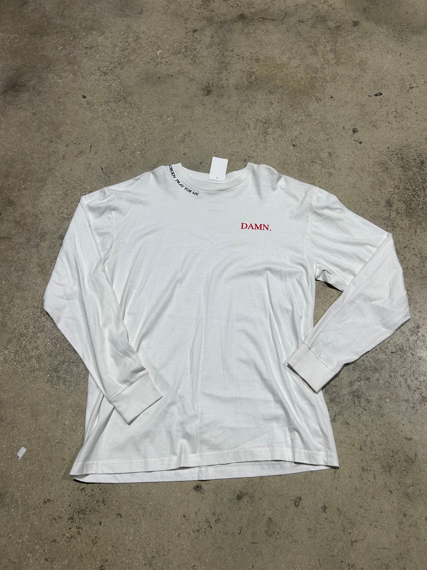 TDE Damn Nobody Pray For Me Long Sleeve - White Size XL