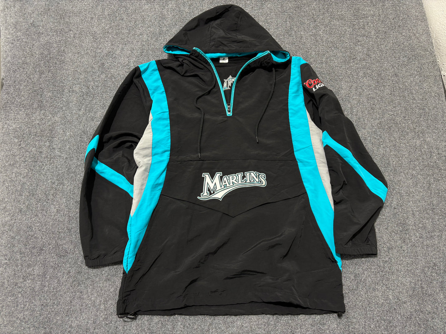 Florida Marlins Coors Windbreaker - Black / Teal Size Medium