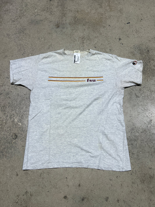 90s FSU Seminoles Tee - Ash Grey Size Large
