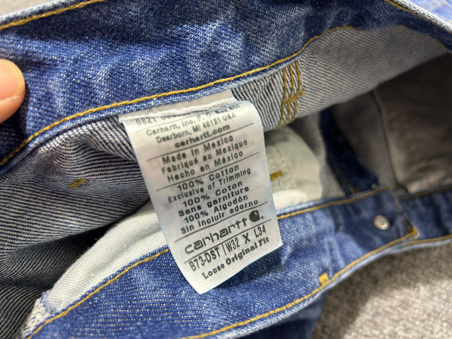 Carhartt Denim Double Knees Pants - Blue Size 32x34